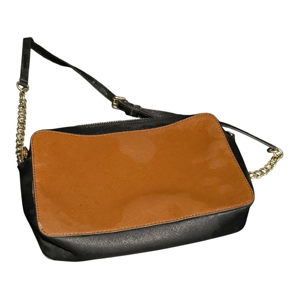 Michael Kors Jet Set Item East West Chain Crossbody Bag Jasmine Yellow/Brown - Picture 7 of 8